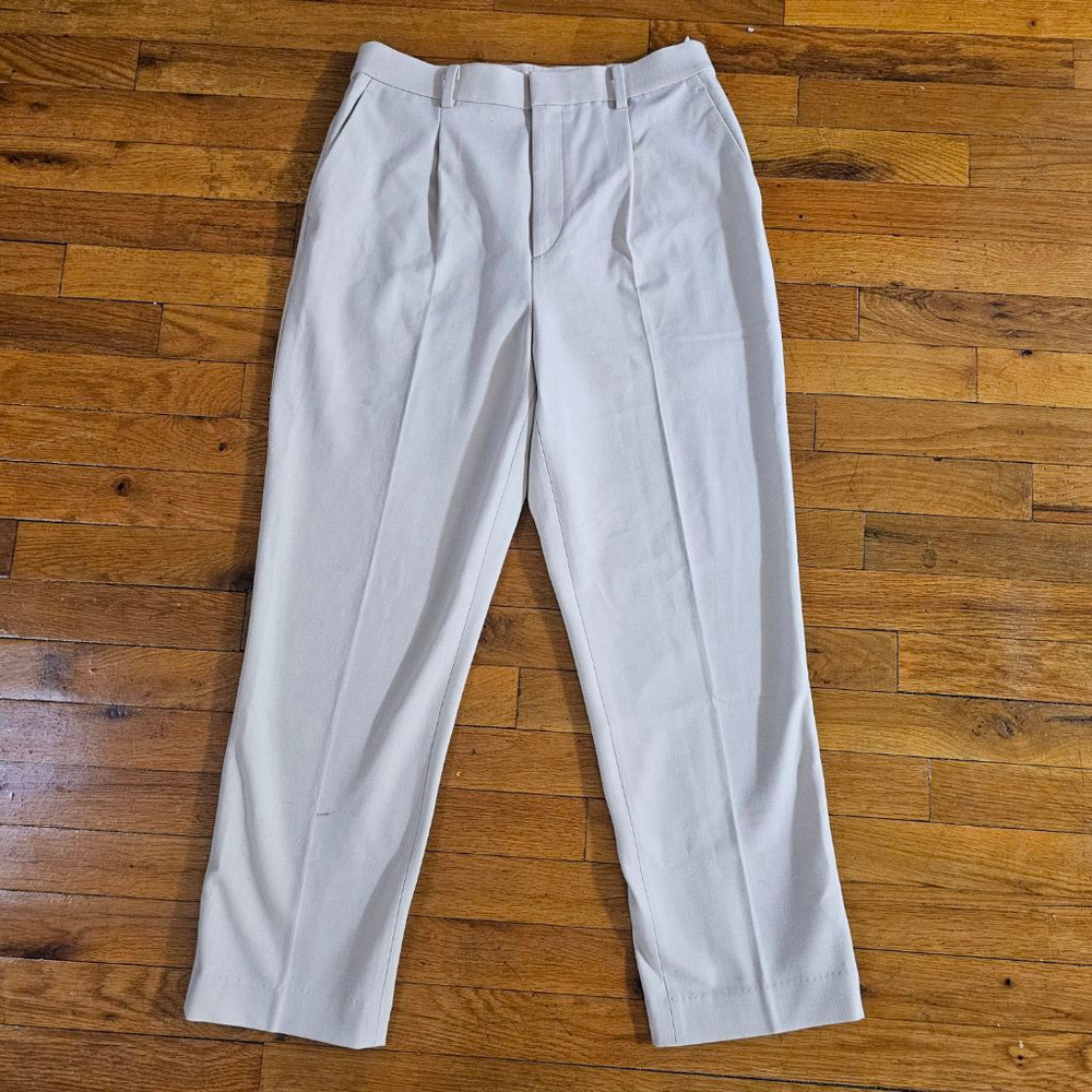 Uniqlo Beige Wide Leg Pleated Dress Pants Womens Size M